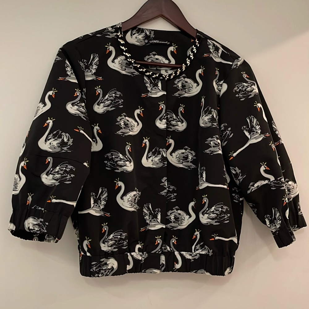 Manasky: Black swan queen cropped jacket
